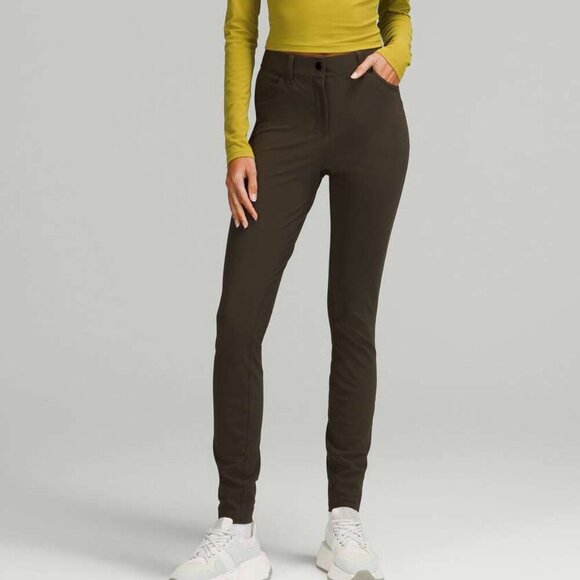 Lululemon Green Pants City Sleek 5 Pocket Pant Office Work Pants Size 2 - Picture 1 of 11